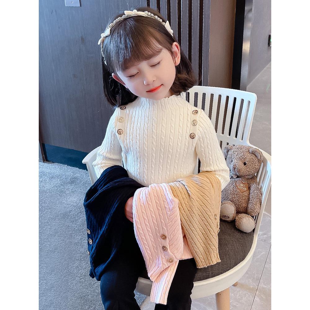 女童春装打底衫毛衣2026针织衫女宝宝春秋季洋气儿童春款上衣欧美
