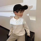 纯色 男宝宝内搭打底衫 男童毛衣2026年新款 中小儿童酷帅气质针织衫