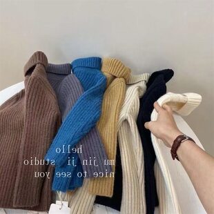 男女童毛衣时髦加厚高领针织衫儿童韩版洋气保暖打底毛衫秋冬长袖