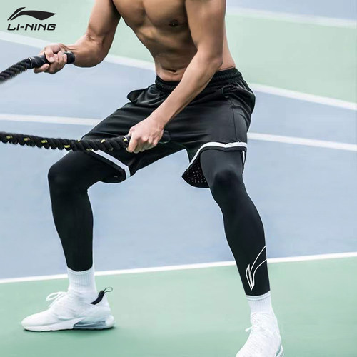 李宁紧身裤男士篮球跑步高弹健身