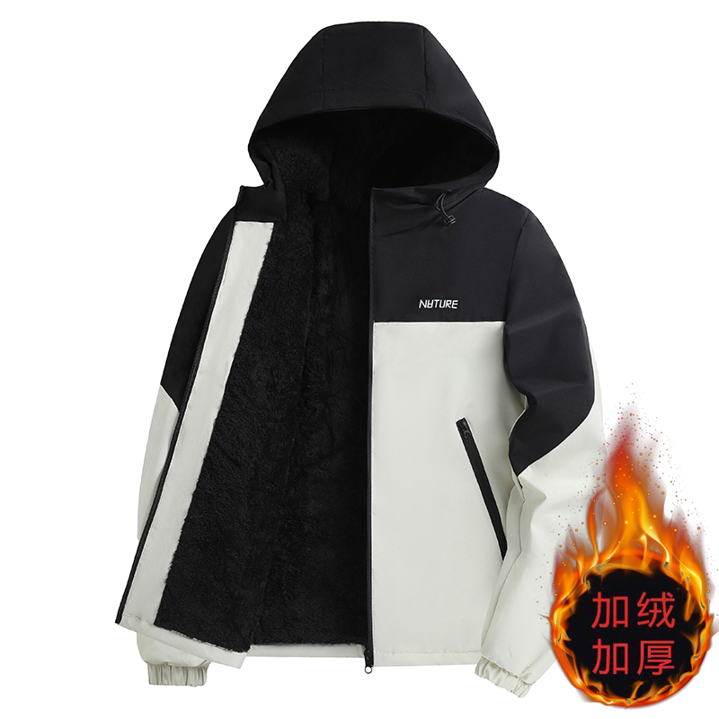 加绒加厚男士外套潮流秋冬季夹克