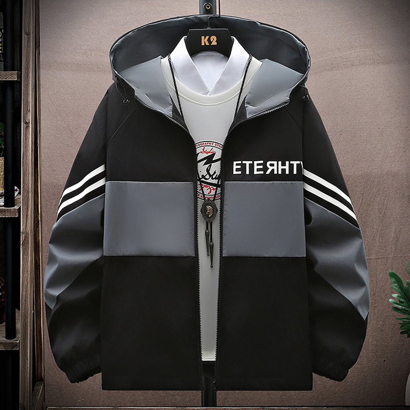 连帽春秋季宽松百搭男士外套潮流