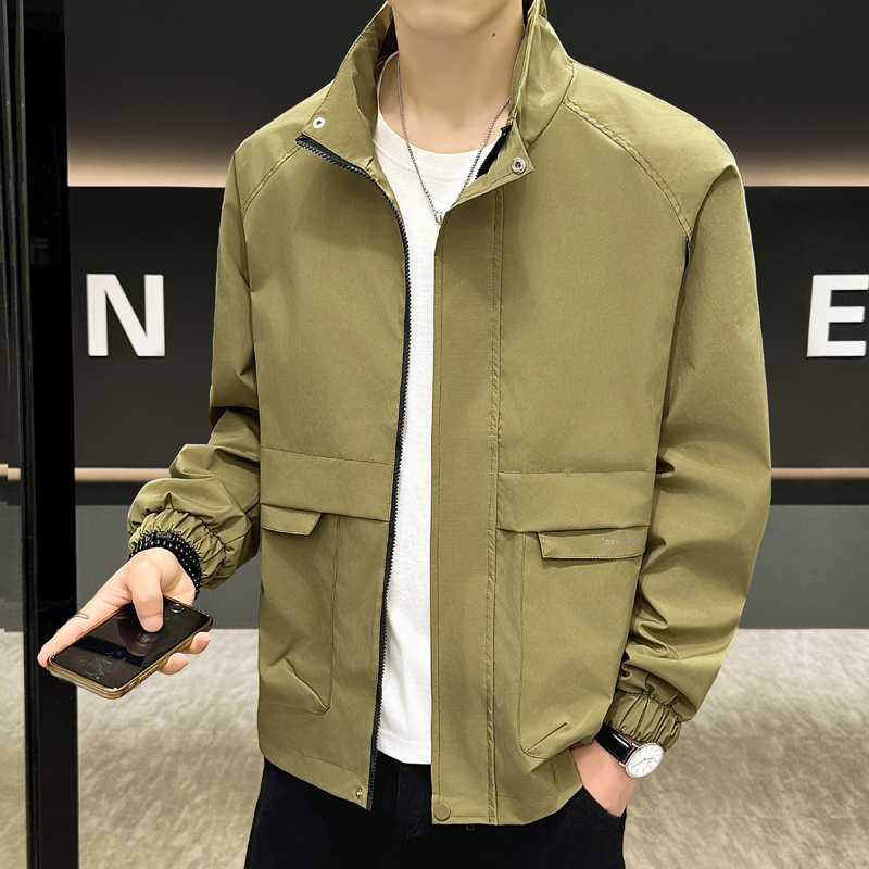 春秋男士外套潮流百搭立领夹克男