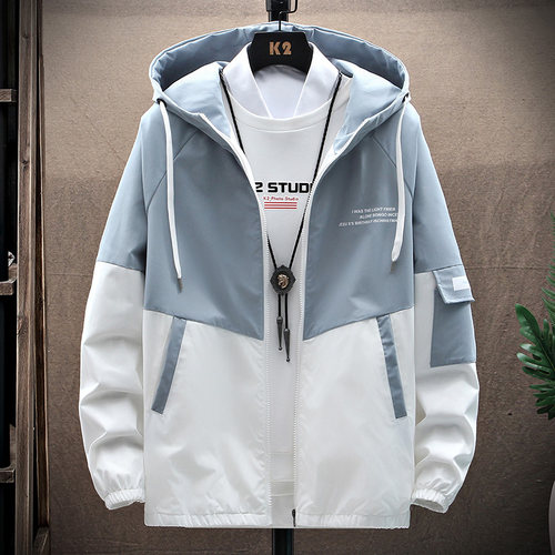 连帽春秋季宽松透气外套男潮百搭