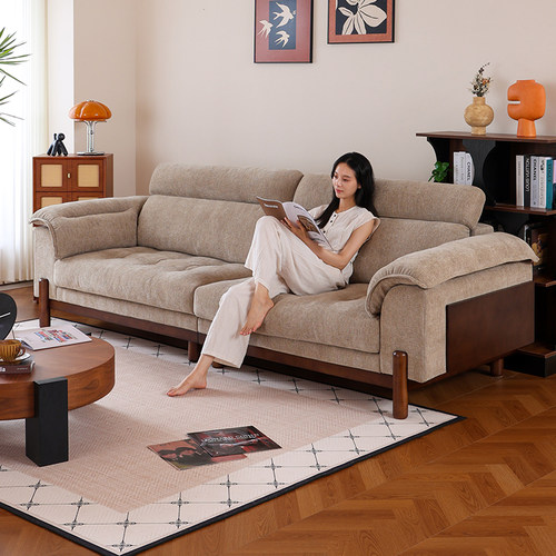 拉芙菲/LFF原木风布艺沙发