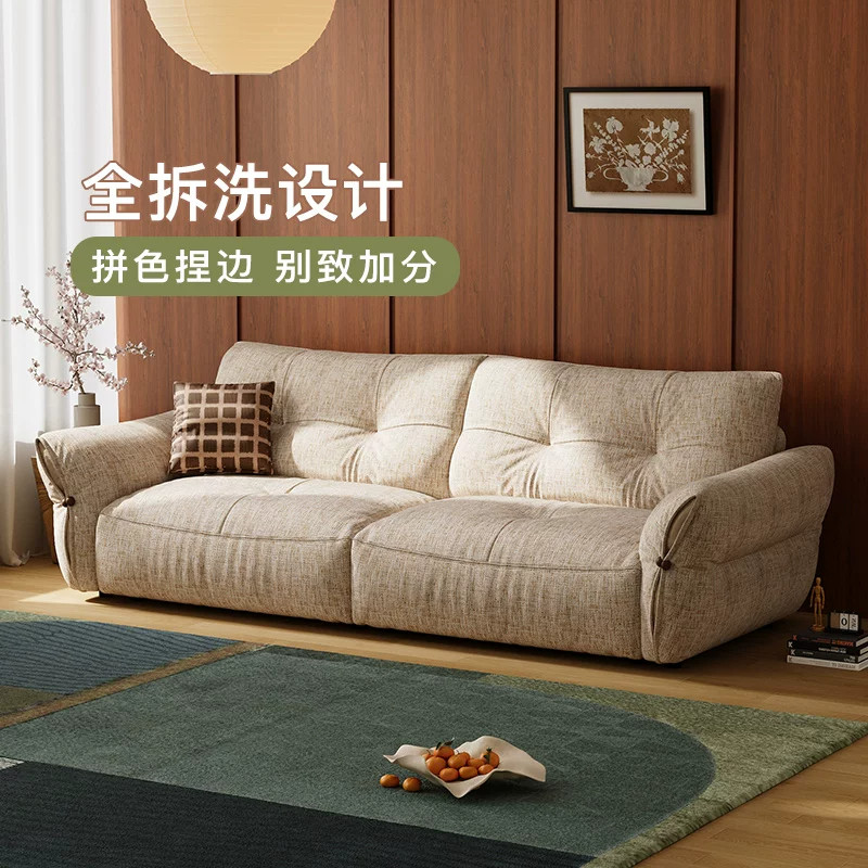 拉芙菲奶油风云锦全拆洗沙发客厅直排布艺沙发设计师羽绒沙发