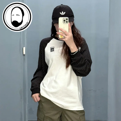 Adidas阿迪达斯三叶草男子印花运动休闲长袖T恤KD1854 KD1853