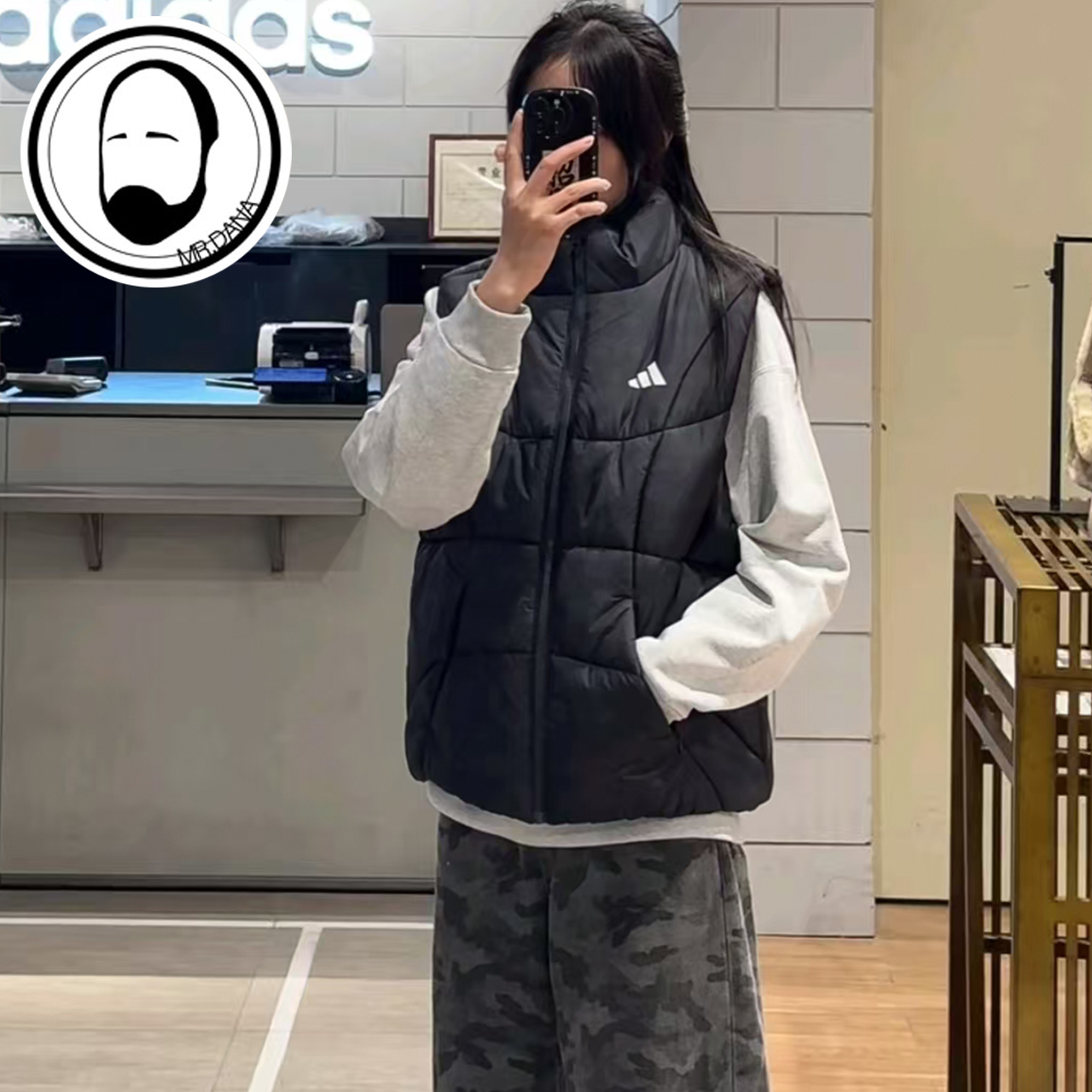 Adidas阿迪达斯男子冬季新款运动休闲棉运动马甲KC2755 KC2754