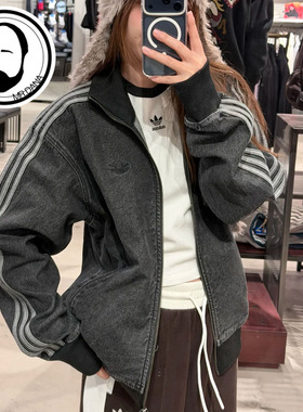 Adidas阿迪达斯三叶草春男女立领牛仔复古运动外套KD1516 KD1517