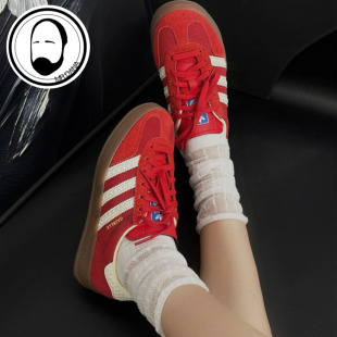 红色低帮德训低帮板鞋 INDOOR IF1808 GAZELLE Adidas阿迪达斯