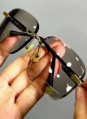 天然水晶眼镜石头镜保真老油料水晶石镜太阳镜润目养眼礼物送证书