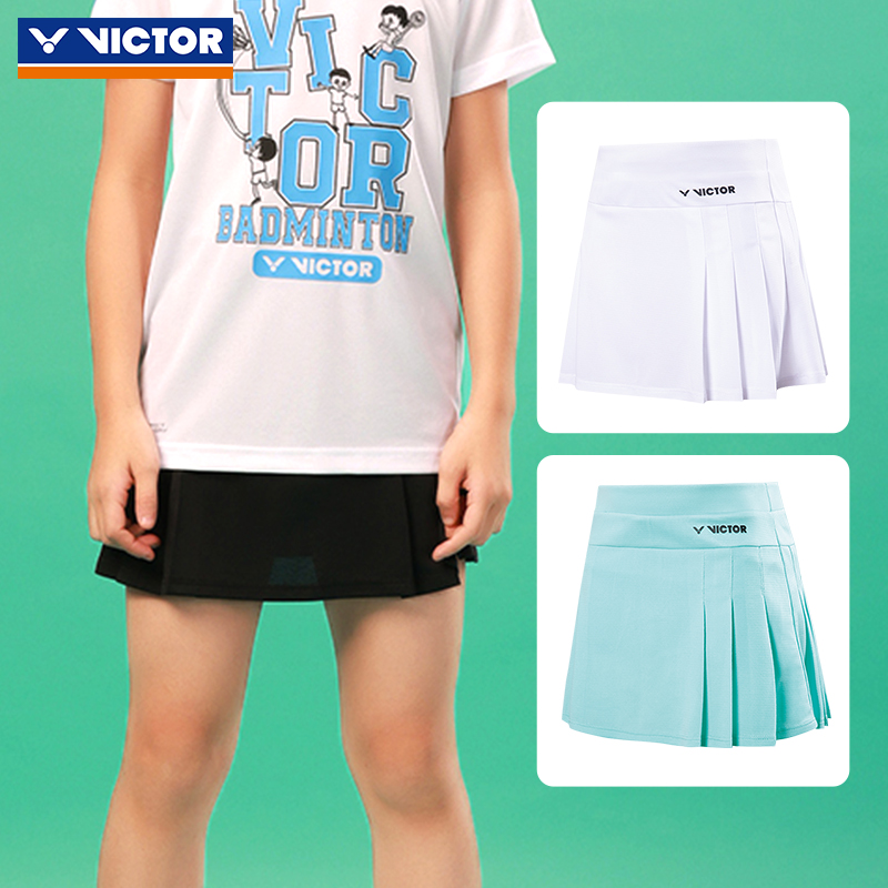 正品VICTOR胜利儿童短裙女 运动羽毛球青少系列易干短裙K-32302