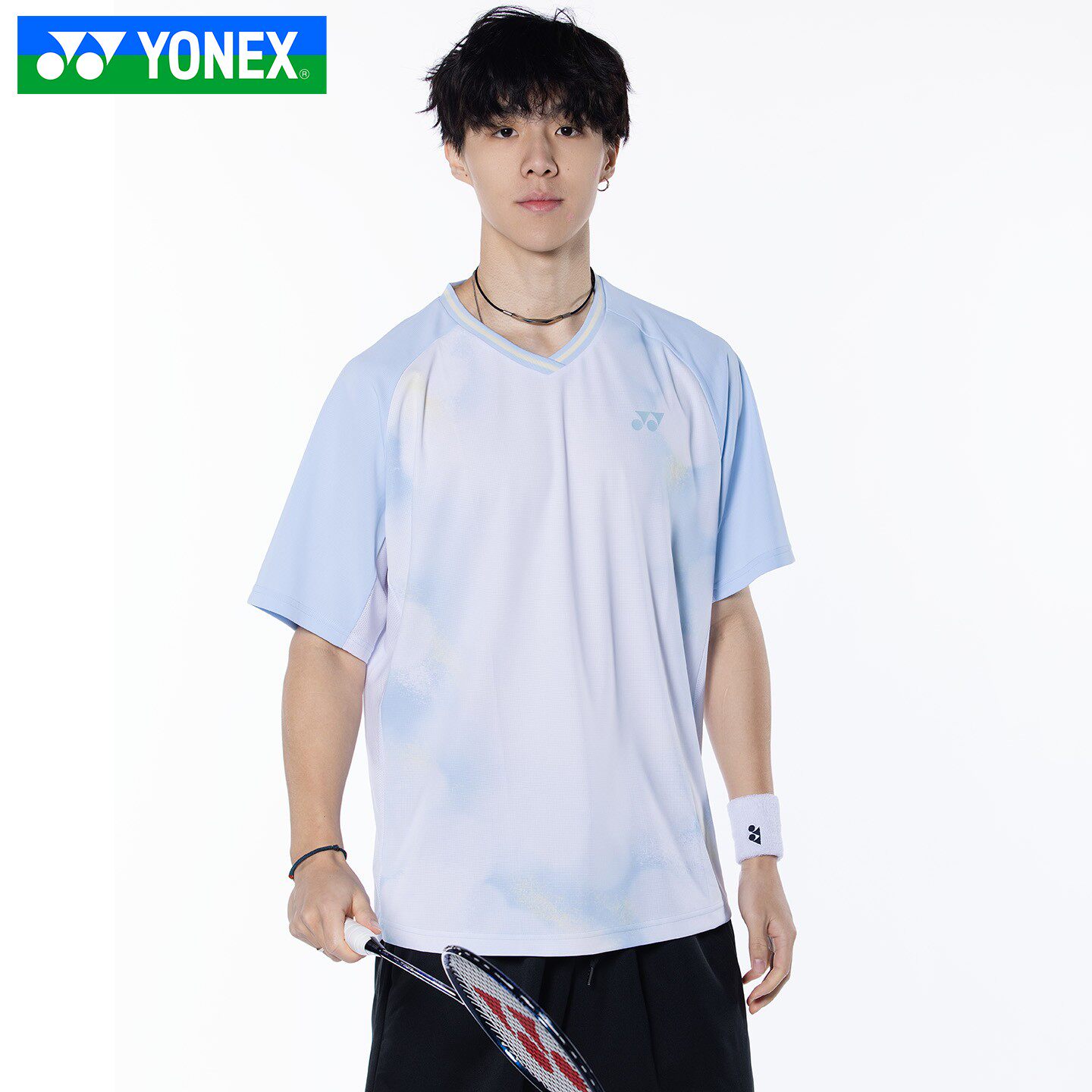 YONEX尤尼克斯羽毛球服YY中性款透气易干运动短袖T恤1100226BCR