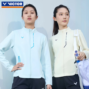 VICTOR威克多胜利羽毛球服女款针织运动外套简约弹性舒适J-56601