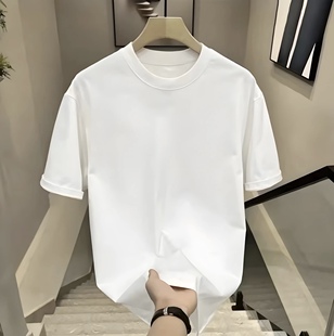 奥莱专柜纯棉短袖t恤男士2026夏季新款休闲宽松情侣半袖白色上衣