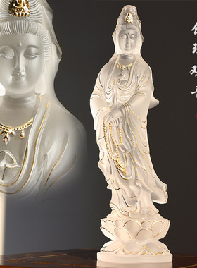 春秋琉璃观音佛像家居佛堂供奉摆件琉璃观音菩萨佛像供奉摆件