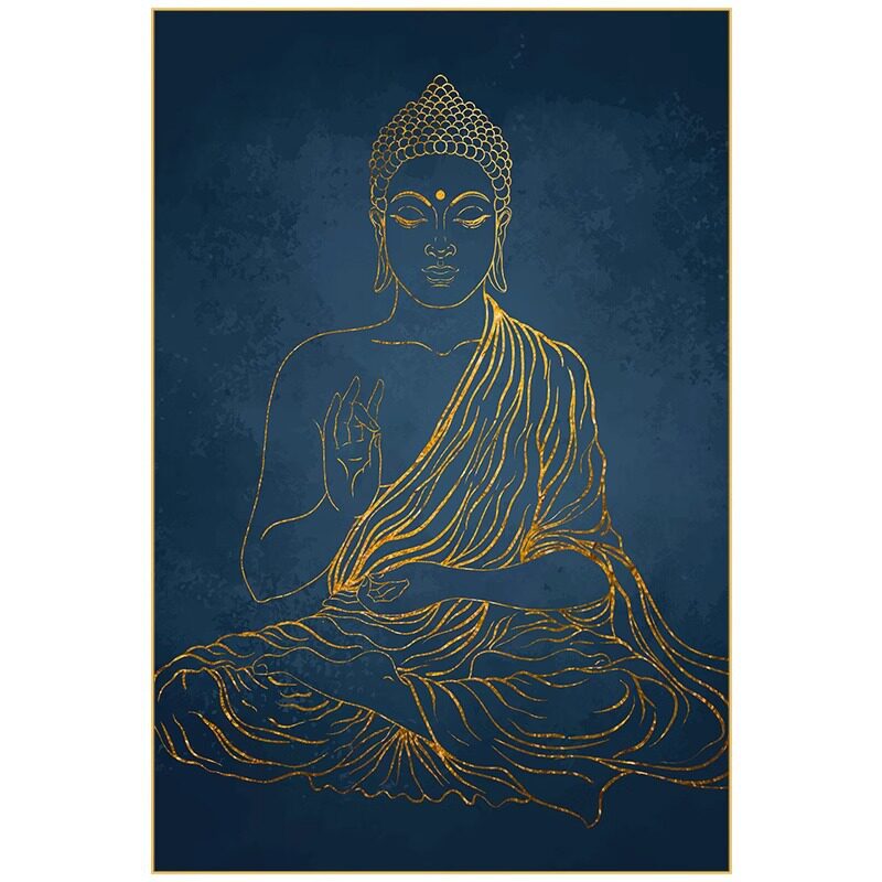 释迦牟尼佛画像装饰画佛堂挂画唐卡壁画菩萨观音禅意画供奉佛龛画