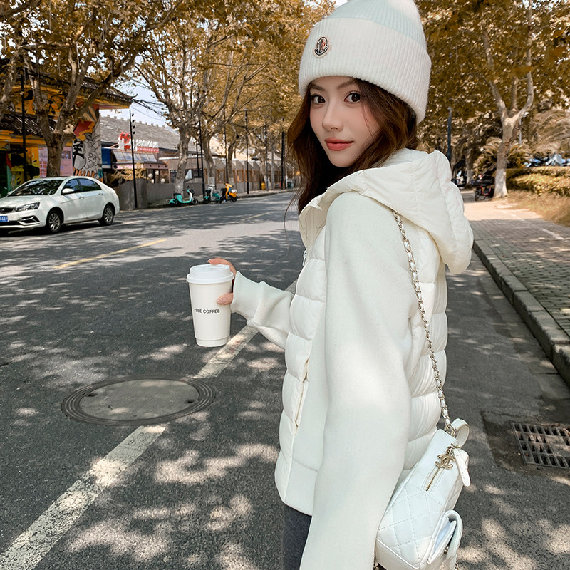 90白鹅绒lulu系羽绒服女短款连帽休闲瑜伽跑步户外薄款秋冬外套