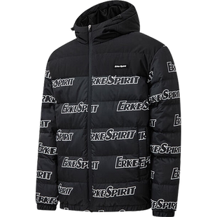 鸿星尔克羽绒服男新款冬季保暖连帽外套男装加厚防风夹克上衣男款