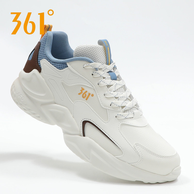 361运动鞋男皮面防水男鞋潮流百搭休闲鞋子防滑减震轻便跑步鞋男