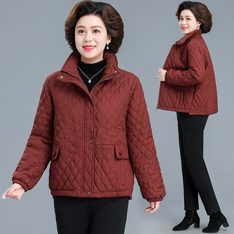 中年妈妈冬装羽绒棉服大码冬季轻薄棉袄中老年人女款秋冬夹棉外套,女装/女士精品,中老年女装,淘宝优惠券,粉丝福利购,淘宝优惠卷