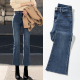加绒高腰直筒显瘦小个子九分微喇叭裤 微喇牛仔裤 女秋冬2025新款 子