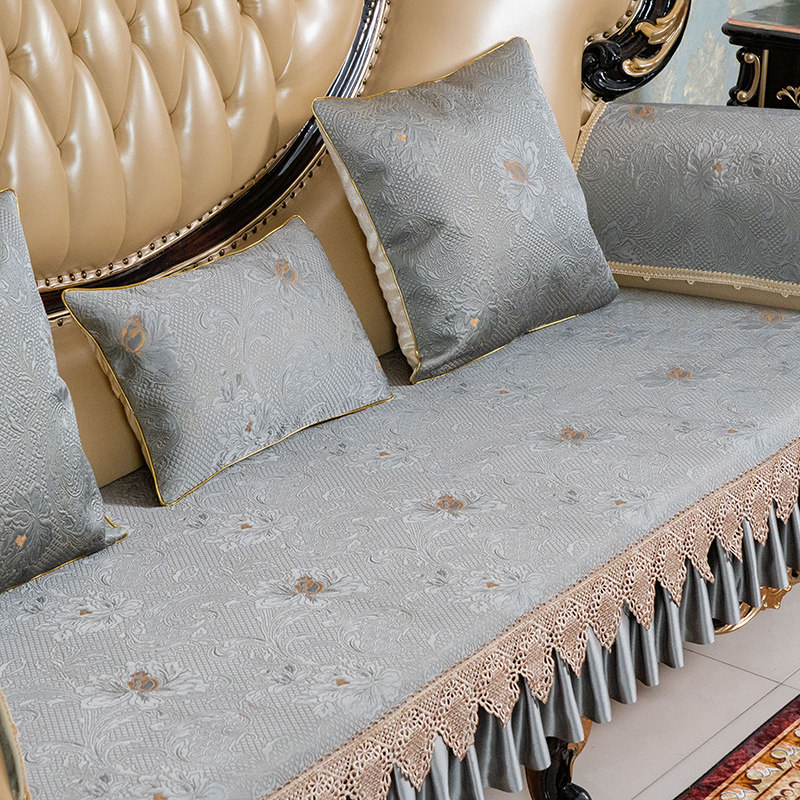 高档奢华沙发垫欧式百搭时尚四季通用防滑美式真皮贵妃坐垫新款