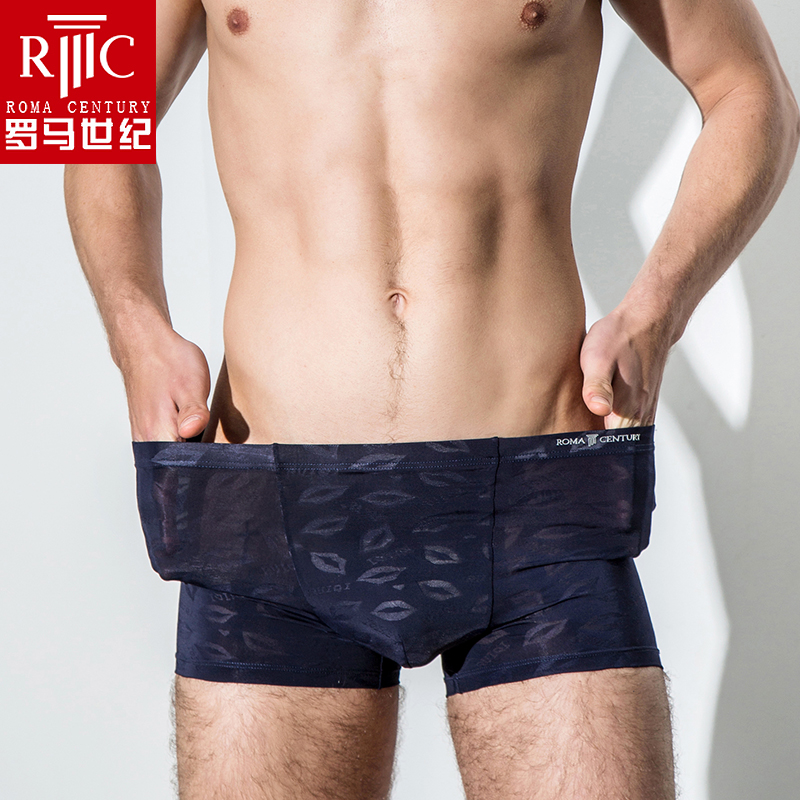 RC couple đồ lót băng lụa mượt mùa hè siêu mỏng thoáng khí phim hoạt hình dễ thương nam boxer quần briefs set