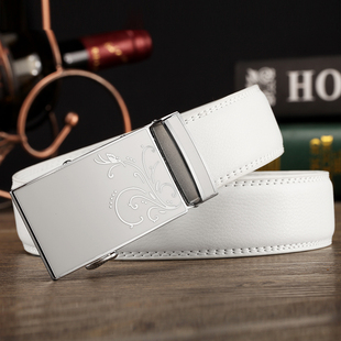 白色皮带男士真皮自动扣韩版休闲商务裤腰带新款百搭简约青少年潮