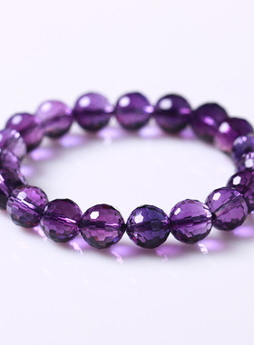 乌拉圭紫水晶手链手串刻面切面女款合成水晶送妈妈闺蜜生日礼物