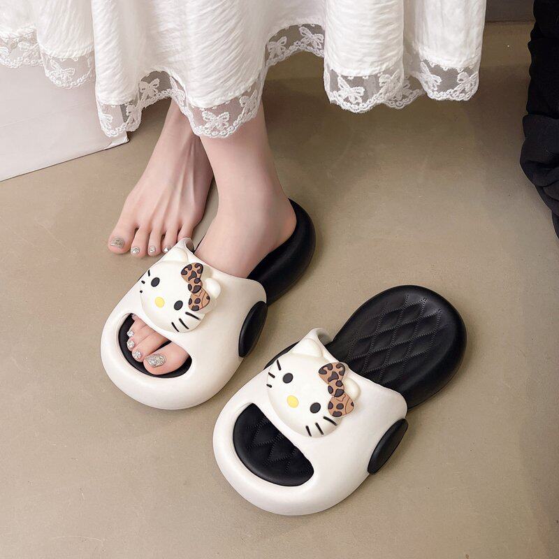 敲可爱凯蒂猫凉拖鞋女夏季室内浴室洗澡拖鞋防滑防水可外穿拖鞋