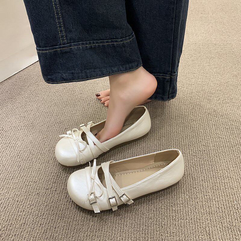 韩版甜美芭蕾舞鞋女春夏季舒适浅口软底豆豆鞋防滑轻便平底单鞋