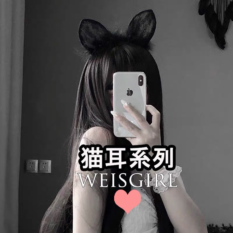 日系白色蕾丝猫耳朵发箍日韩可爱网红压发发卡萌萌哒性感cos头饰