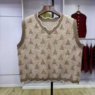 585套头短款复古针织马甲背心女秋冬外穿早春新款休闲马夹外搭
