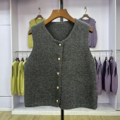501 550 秋冬季 清仓 新款 百搭减龄休闲风针织马甲坎肩上衣女潮
