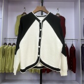 v领潮牌长袖 908 秋季 女糯温柔风针织开衫 上衣 毛衣外套设计感新款