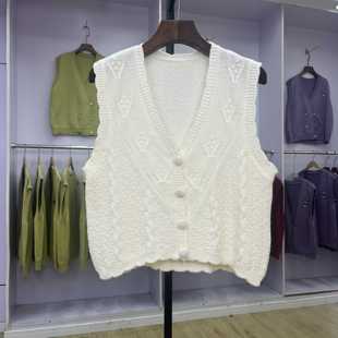 132 新款叠穿马甲背心女春秋毛衣外套外穿坎肩针织开衫马夹