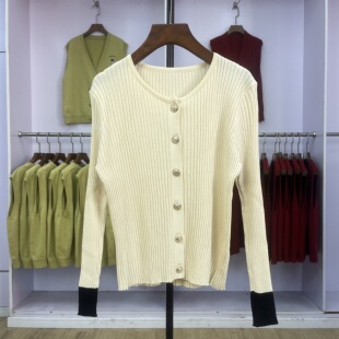 2025春季 女长袖 针织开衫 上衣外套 圆领纯色修身 显瘦空调衫 新款 552