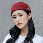 瓜皮帽女秋天地主帽雅痞帽寸头嘻哈潮秋季 帽子无檐文艺遮阳西瓜帽