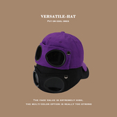 时尚 飞行员帽子男韩版 潮眼镜鸭舌帽秋天墨镜女ins潮牌秋季 太阳帽