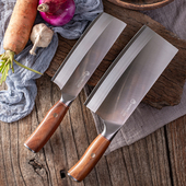 高硬度菜刀切片刀家用9Cr三合钢木柄厨房刀具切瓜菜切肉丝锋利