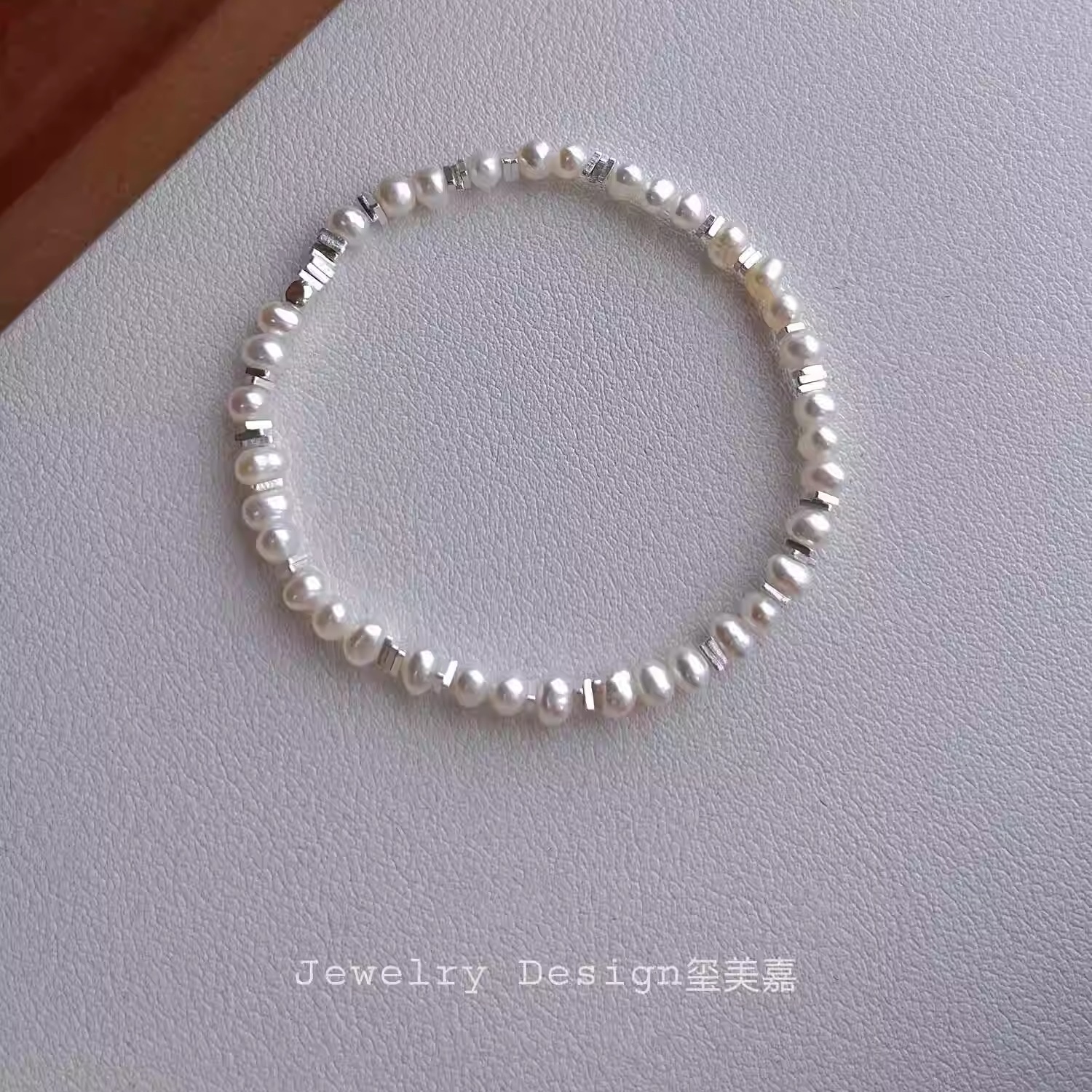天然淡水珍珠手串925纯银小众