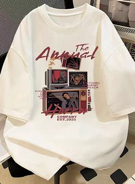 上衣新款大码潮牌男款inst恤夏季半袖短袖T恤青少年宽松学生五分