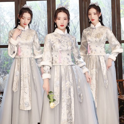 出租凭中式晚礼服伴娘服主持演出摄影写真服装昆明玉溪红河文山