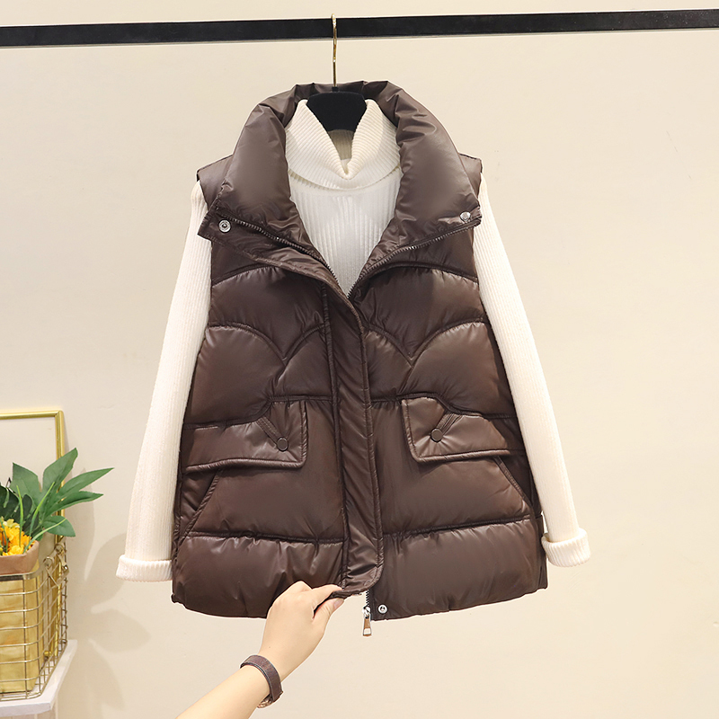 羽绒棉马甲女秋冬外穿2025新款短款外套显瘦加厚宽松背心坎肩马夹