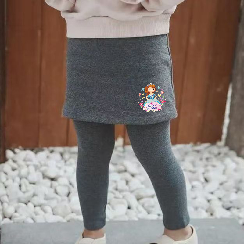 女童洋气假两件裙裤德绒加厚外穿2025秋冬装新款宝宝休闲长裤子潮