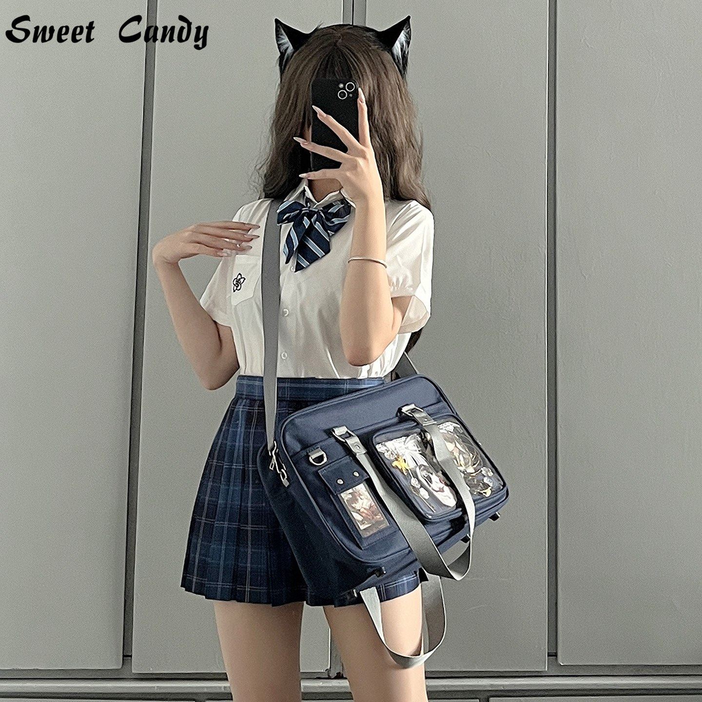 可斜挎JK双面制服痛包小卡樱花学院风二次元单肩包吧唧痛娃包校供,箱包皮具/热销女包/男包,痛包,淘宝优惠券,粉丝福利购,淘宝优惠卷