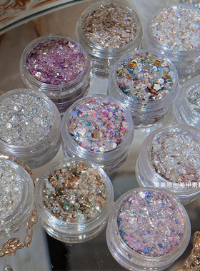 美美原创美甲素材圣诞限定多元素珠宝感美甲亮片素材爆款snowman