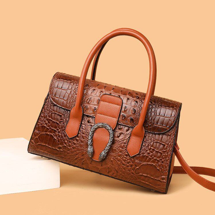 브랜드 캥거루 가죽 여성용 가방 2024 새로운 유럽과 미국의 유행 핸드백 중년 여성의 어머니 가방 다목적