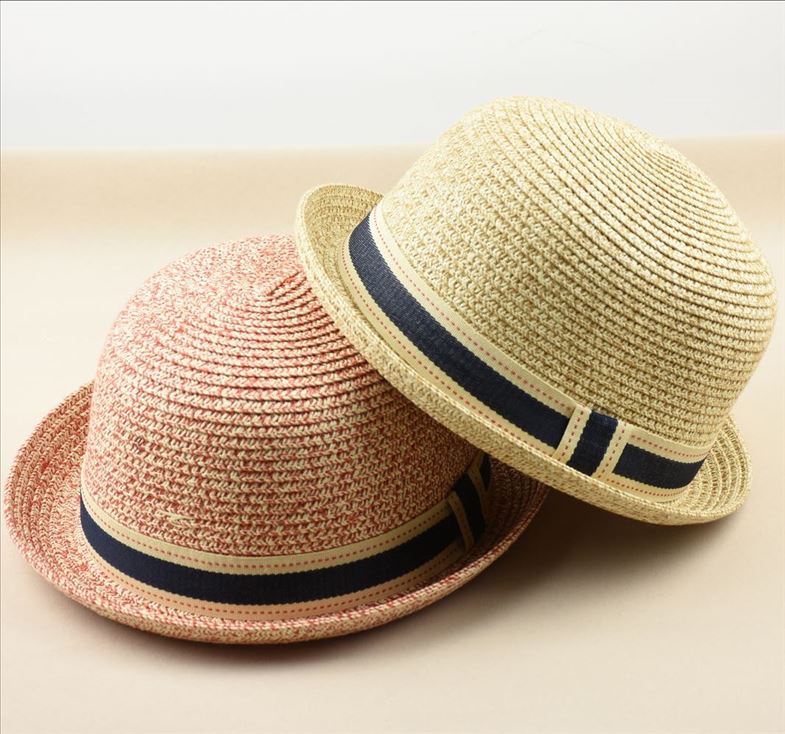可爱丸子帽 夏天翻边圆顶草帽 休闲时尚夏季搭配草帽日系甜美女帽